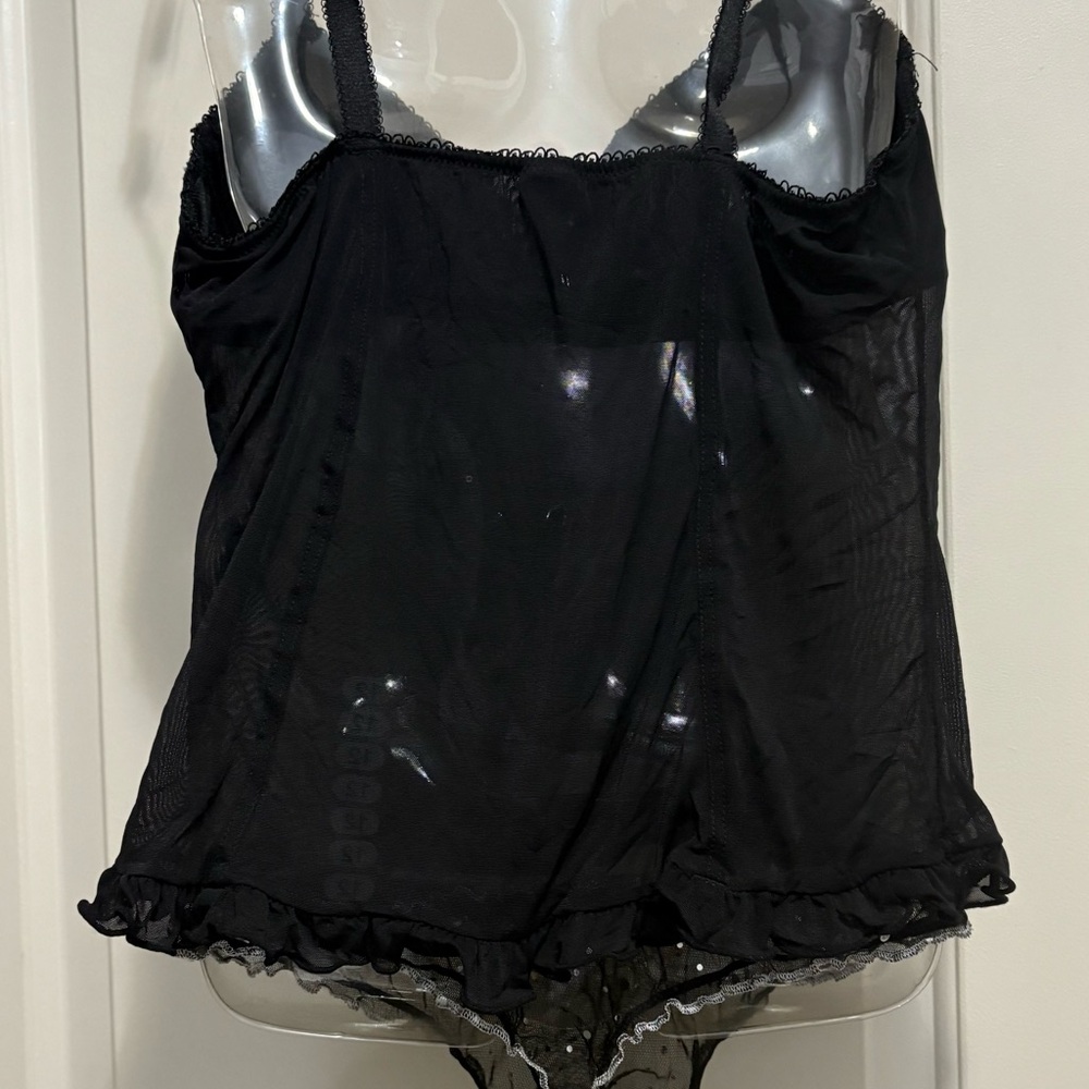 Black and Silver Sequin Bustier - Picture 6 of 11